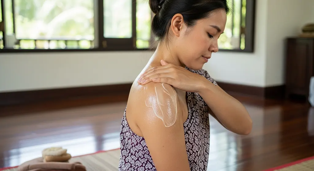 นวดคอ บ่าด้วยครีมสมุนไพร