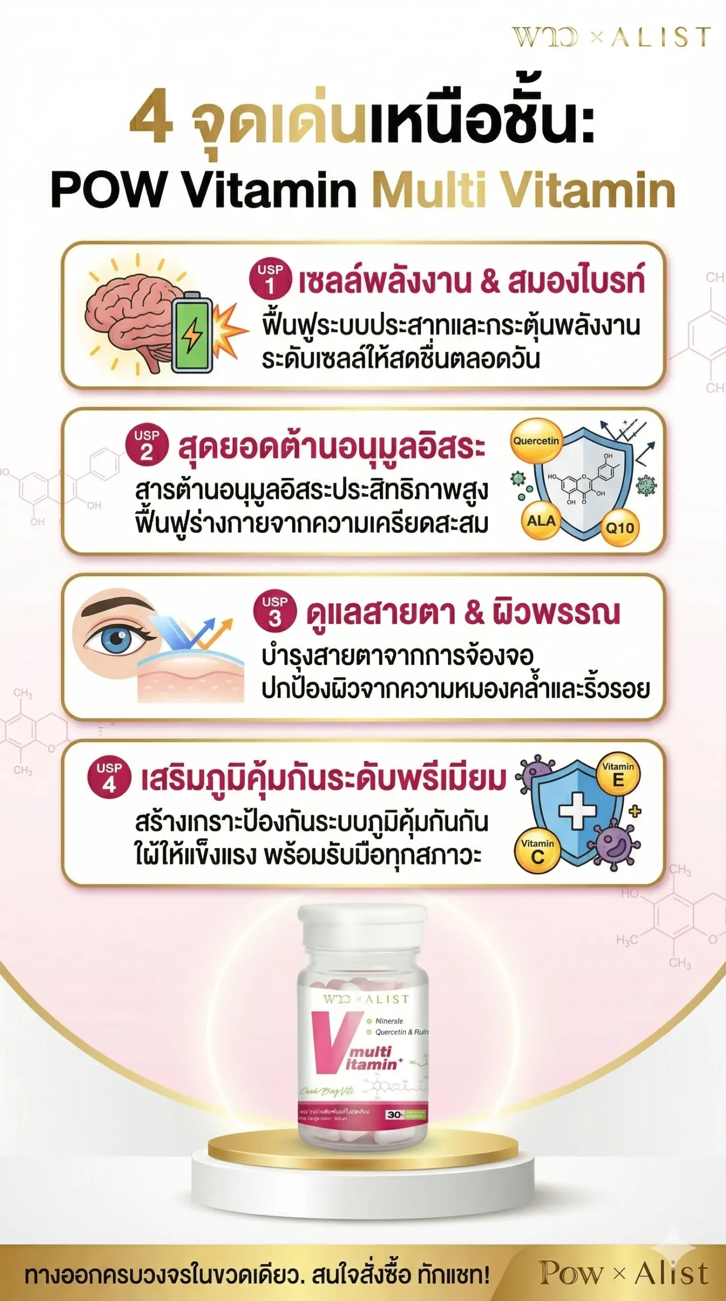 POW Vitamin 5 Multi Vitamin Each Day Vits usp